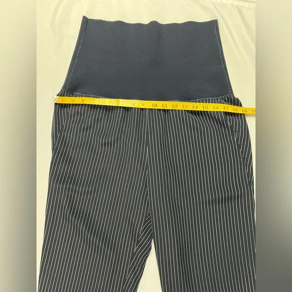 Theory Silk Pinstripe Maternity Jogger Pants - Picture 5 of 12